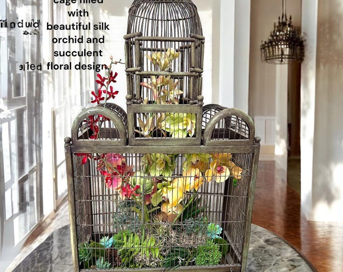 Photo inspiration: Gallery Detail: Large Vintage Bamboo Bird Cage Asian Round Wood Birdcage Home