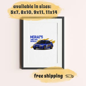 Subaru Poster | WRC Rally Artwork | 1996 Impreza Wall Art | JDM Car Print | Gift for Rally Fans