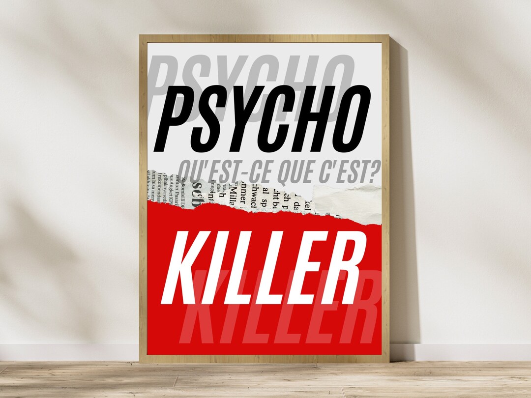 Psycho Killer Talking Heads Lyrics Wall Art Music Printable Etsy