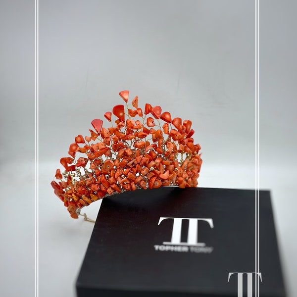 African beaded crown,Handcrafted beaded hair piece,coral crown ,traditional beads ,original corals beads ,Nigeria bridal accessories ,crown