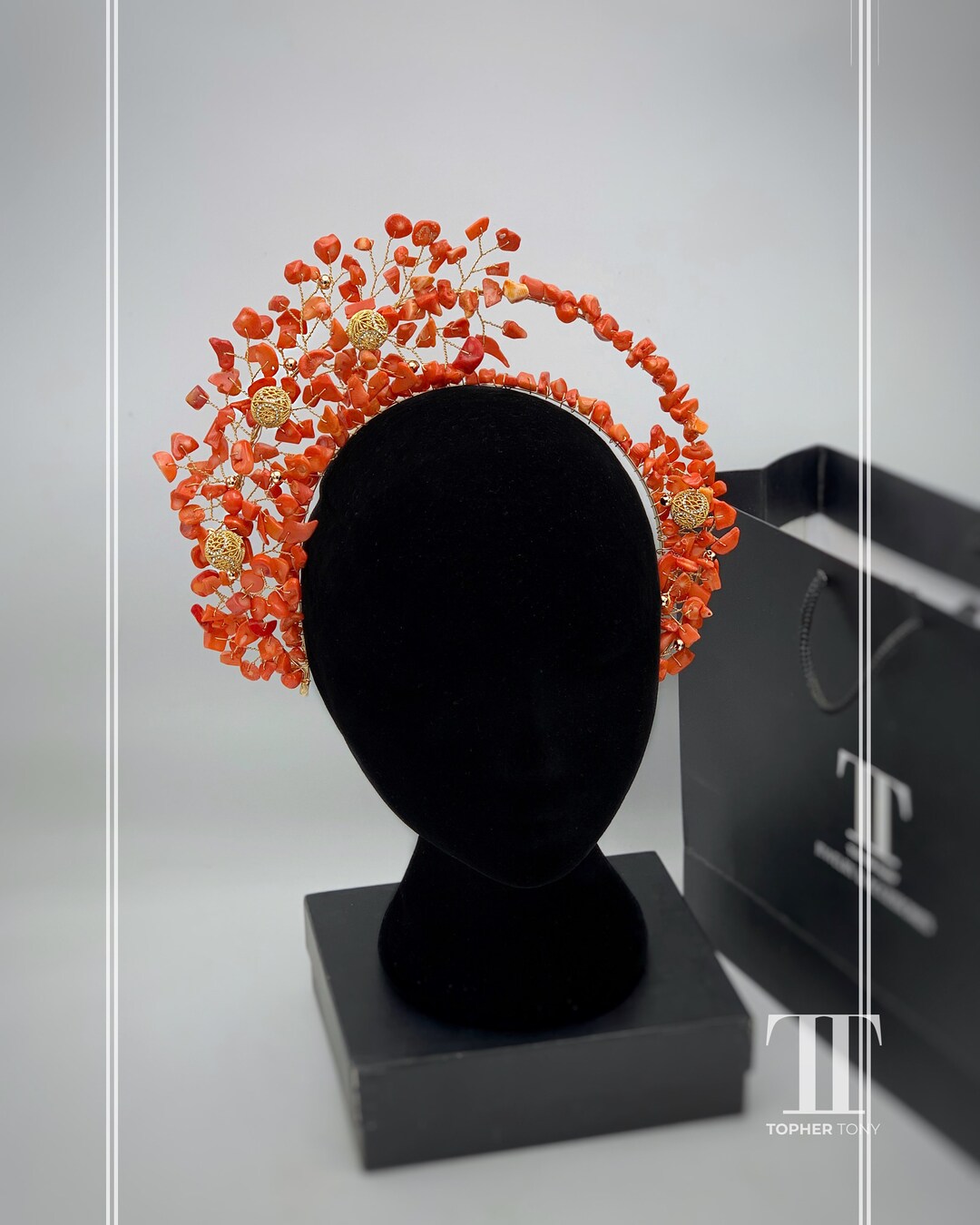 African Beaded Crownhandcrafted Beaded Hair Piececoral Crown Etsy