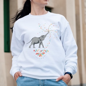 Merry Christmas Elephant Sweatshirt, Christmas Sweater, Christmas Elephant Crewneck, Merry Christmas Hoodie, Elephant Christmas Hoodies