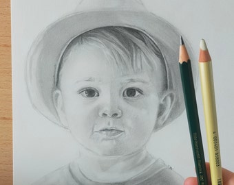 Persoonlijk portret van jouw foto - handgemaakte tekening - moederdagcadeau