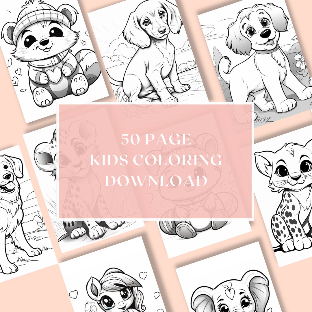 Kids Coloring Pages, Digital Download, Pre-k, Kindergarten, Elementry Blank Coloring Pages ...