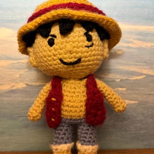 Monkey D Luffy Crochet Pattern - One Piece Amigurumi Doll Pattern
