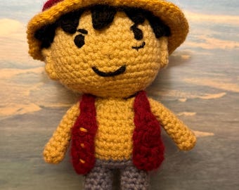Patrón de crochet de Monkey D Luffy - Patrón de muñeco amigurumi de One Piece