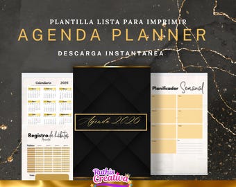 Digitaler Tagesplaner für Männer, Tagesplaner 2026, Downloadbarer Planer, Gold-schwarzer Digitalplaner, Druckbare PDF-Datei