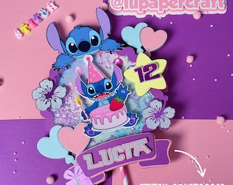 Stitch- und Engel-Kuchenfigur, Stitch-Gastgeschenke, Stitch-Geburtstagsmotto, Stitch-Partydeko, Stitch- und Lilo-Geburtstag, Stitch-Party