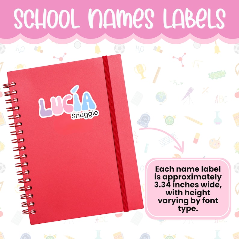 Cute Name Labels for School - School Labels Canva Template - Back to ...
