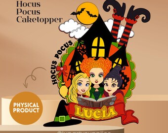 Witches Caketopper - HoPo Cake Topper, Spooky Party Decor, Witch Theme Birthday Decoration, Halloween Cake Decor