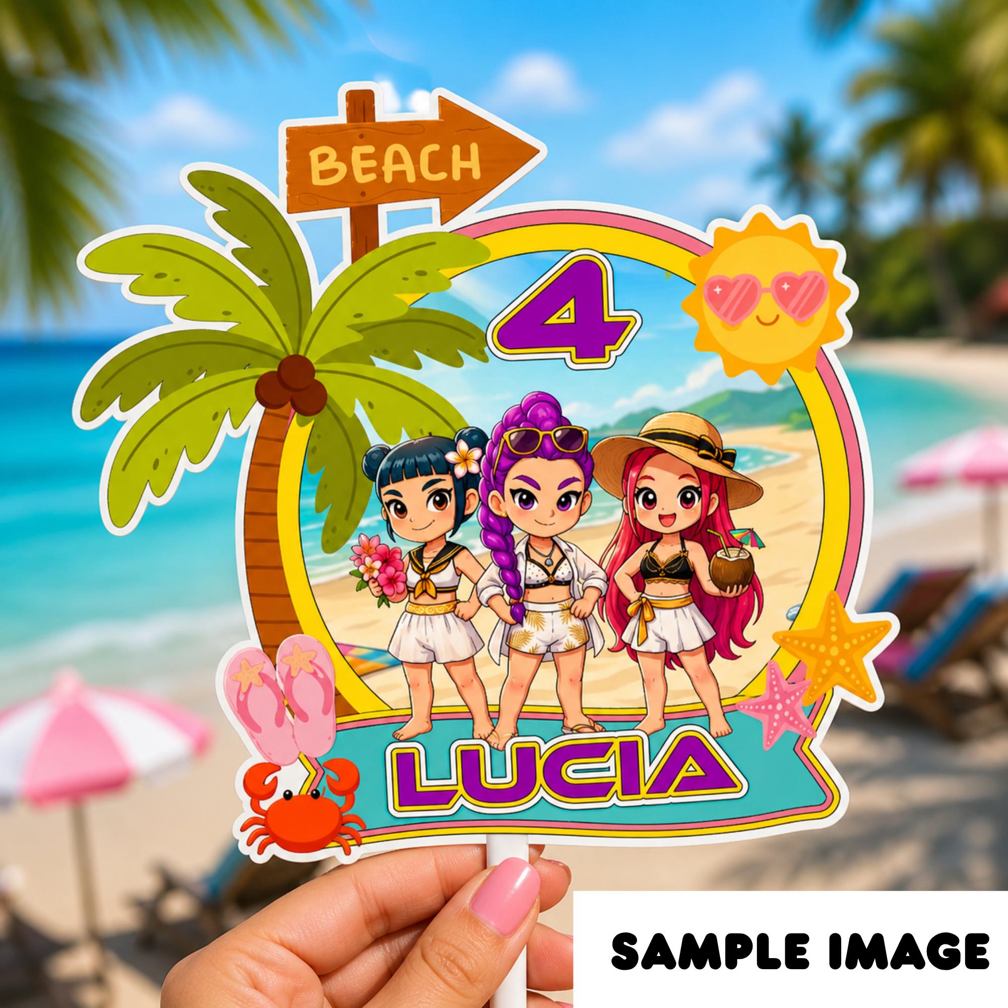 Huntrix Summer Topper, Huntrix Summer Party Theme, K-demon Hunters ...