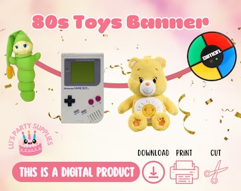 80s Party Banner / 80s Party Decorations / 80s Party Decor / 80s Party Props / 1980s party / 80s Birthday / 80s Supplies/ 80s toys banner