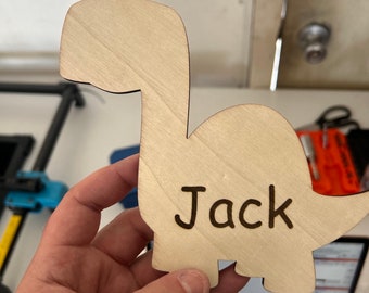 Graviertes Holz-Dinosaurier-Farbset – personalisierter gravierter Name mit sechs Acrylfarben-Set mit Pinsel – tolles Geschenk für Kinder!