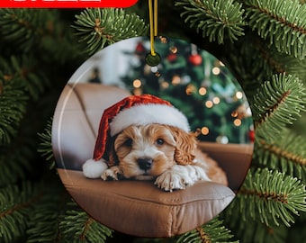 Décoration pour chiot Cavapoo, cadeau chien de Noël, Cavapoo, cadeau pour maman Cavapoo, jolie décoration pour animal de compagnie, cadeau pour propriétaire de chien, Cavapoo de Noël, décoration pour animal de compagnie, céramique