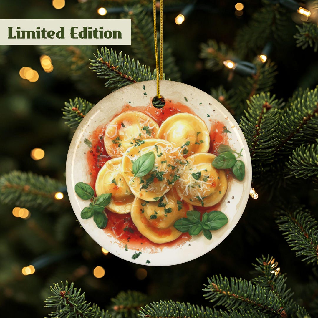 Ravioli Ornament, Funny Pasta Christmas Décor, Ceramic Food Ornament ...