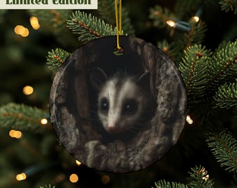 Opossum Ornament, Cute Opossum, Opossum Gift, Possum Baby, Funny Possum, Possum Mom Gift, Opossum Christmas, Double Sided, Quality Ceramic