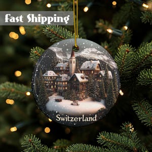 Switzerland Ornament, Travel Ornament, Stocking Stuffer, Swiss Ornament, Swiss Christmas, Swiss Souvenir, Christmas Décor, Gift Exchange