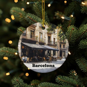 Barcelona Ornament, Barcelona Souvenir, Spain Ornament, Barcelona Keepsake, Ceramic Travel Gift, Spain Gift Décor, Hanging Decoration