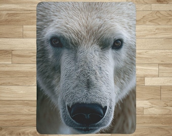 Arctic Fleece Blanket, Polar Portrait, Sherpa Throw, Cozy Fleece Blanket, Soft Plush Throw, Winter Blanket, Warm Bed Throw, Home Décor