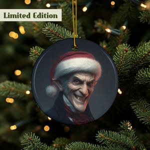 Dracula Ornament, Dracula Gifts, Count Dracula, Dracula Décor, Vampire Fangs, Dracula Christmas, Horror, Double Sided, High Quality Ceramic