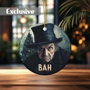 Scrooge Ornament, Bah Humbug, Ebenezer Scrooge, Ornament Exchange, Scrooge Gift, Secret Santa, Sarcastic Christmas, High Quality Ceramic