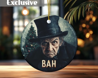 Scrooge Ornament, Bah Humbug, Ebenezer Scrooge, Ornament Exchange, Scrooge Gift, Secret Santa, Sarcastic Christmas, High Quality Ceramic