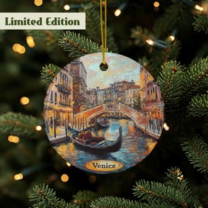 Venice Ornament, Venice Italy, Venice Souvenir, Italy Ornament, Venice Canal, Travel Souvenir, Italian Ornament, Double Sided, Ceramic