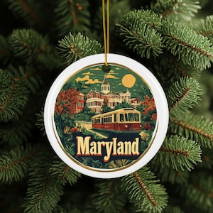 Maryland Ornament, Maryland Décor, Maryland Gifts, Maryland Landmarks, East Coast Ornament, State Travel Gift, High Quality Ceramic