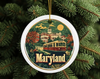 Maryland Ornament, Maryland Décor, Maryland Gifts, Maryland Landmarks, East Coast Ornament, State Travel Gift, High Quality Ceramic