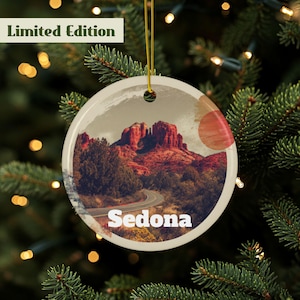Sedona Ornament, Arizona Christmas Ornament, Desert Souvenir, Southwest Décor, Sedona Arizona Gift, Ceramic Ornament, Travel Keepsake