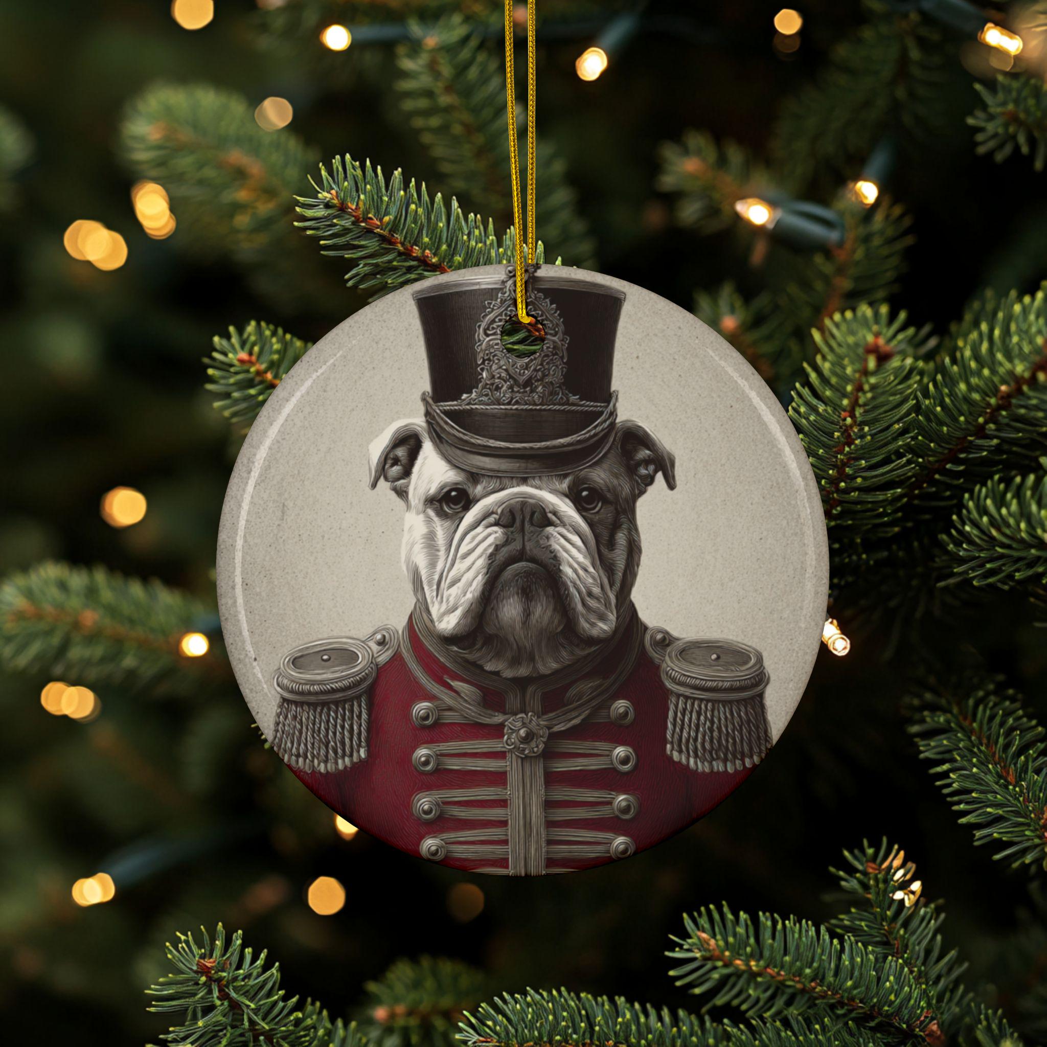 ブルドッグのオーナメント、ブルドッグの兵士、両面オーナメント