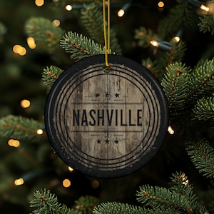 Nashville Ornament, Music City Souvenir, Nashville TN Dekor, Keramik Andenken, Tennessee Whisky, Urlaub für Nashville Ornament, 2 mit Seiten