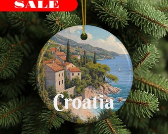 Adornos croatas, croata, adorno de vacaciones, regalo de viaje, regalo para amantes de los viajes, recuerdo, vacaciones en Croacia, regalo de Navidad, viaje familiar