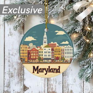 Maryland Ornament, Maryland Gift, Maryland Décor, Maryland Gifts, State Ornament, Travel Ornaments, Vacation Ornaments, High Quality Ceramic