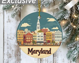 Maryland Ornament, Maryland Gift, Maryland Décor, Maryland Gifts, State Ornament, Travel Ornaments, Vacation Ornaments, High Quality Ceramic