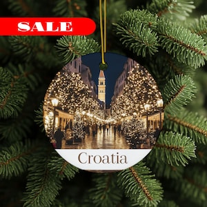 Croatian Ornaments, High Quality Ceramic, Croatia, Travel Gift, Vacation Ornament, Croatia Vacation, Christmas Ornament, 2-Sided Print