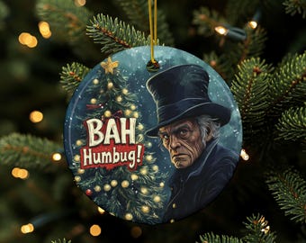 Enfeite do Tio Patinhas, Bah Humbug, Ebenezer Tio Patinhas, Troca de Enfeites, Decoração de Natal Mal-humorada, Amigo Secreto, Decoração de Natal Única, Cerâmica de Qualidade