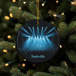 Nashville Ornament, Tennessee Souvenirs, Music City Geschenke, Nashville TN Dekor, Musik Ornament, Nashville Dekor, Keramik Andenken, 2 mit Seiten versehen
