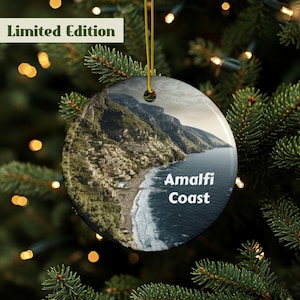 Amalfi Ornament, Italy Ornament, Amalfi Coast Gift, Amalfi Décor, Amalfi Gift, Italy Travel Gift, Italy Themed Décor, Double Sided Ceramic