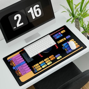 LCARS Desk Mat, LCARS, Control Console Display, Cool Mouse Pad, Gamer Gift, Deep Space 9, Gaming Mat, Sci-fi Desk,