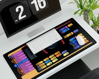 LCARS Desk Mat, LCARS, Control Console Display, Cool Mouse Pad, Gamer Gift, Deep Space 9, Gaming Mat, Sci-fi Desk,