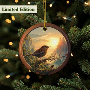 Wren Ornament, House Wren, Bird Ornament, Carolina Wren, Woodland Ornament, Bird Lover Gift, Gift For Bird Watchers, High Quality Ceramic