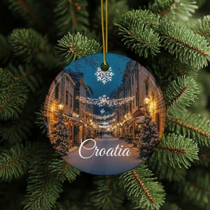 Croatian Ornaments, Croatia, Vacation Ornament, Travel Gift, Travel Lover Gift, Keepsake, Croatia Vacation, Christmas Ornament, 2 Side Print