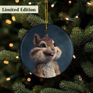 Chipmunk Ornament, Woodland Chipmunk, Cute Chipmunk, Chipmunk Gift, Chipmunk Décor, Ceramic Chipmunk, Chipmunk Christmas, Double Sided