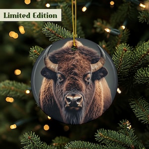 Bison Ornament, Western Ornament, Bison Décor, Western Décor, Western Gifts, Wildlife Décor, Animal Lover Gift, High Quality Ceramic