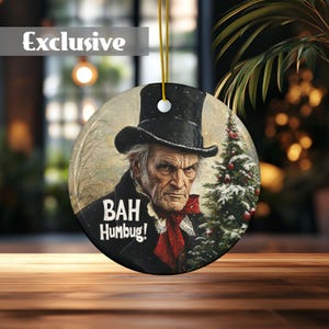 Scrooge Ornament, Bah Humbug, Ebenezer Scrooge, Ornament Exchange, Humbug Ornament, Secret Santa Idea, Christmas Sarcasm, Quality Ceramic