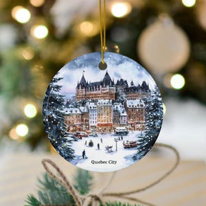Quebec Ornament, Quebec City Ornament, Quebec City, Canada Vacation, Vacation Ornament, Travel Gift, Canadian Christmas, Christmas Ornament