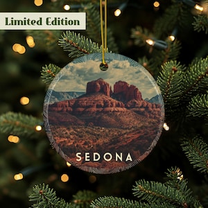 Sedona Ornament, Sedona Arizona, Sedona Christmas, Southwest Décor, Arizona Décor, Travel Gift, Vacation Gift, Desert, Ceramic Ornament