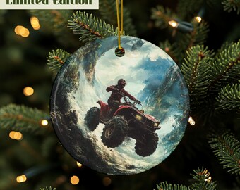 ATV Ornament, Four Wheeler, ATV Décor, 4 Wheeler Ornament, All Terrain Vehicle, Adventure Gifts, Christmas Ornament, High Quality Ceramic