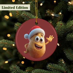 Kartoffel Ornament, Kartoffel-Liebhaber-Geschenk, lustiges Gemüse, Kartoffel-Dekoration, Spud-Geschenk, schrulliges Weihnachtsgeschenk, hochwertige Keramik